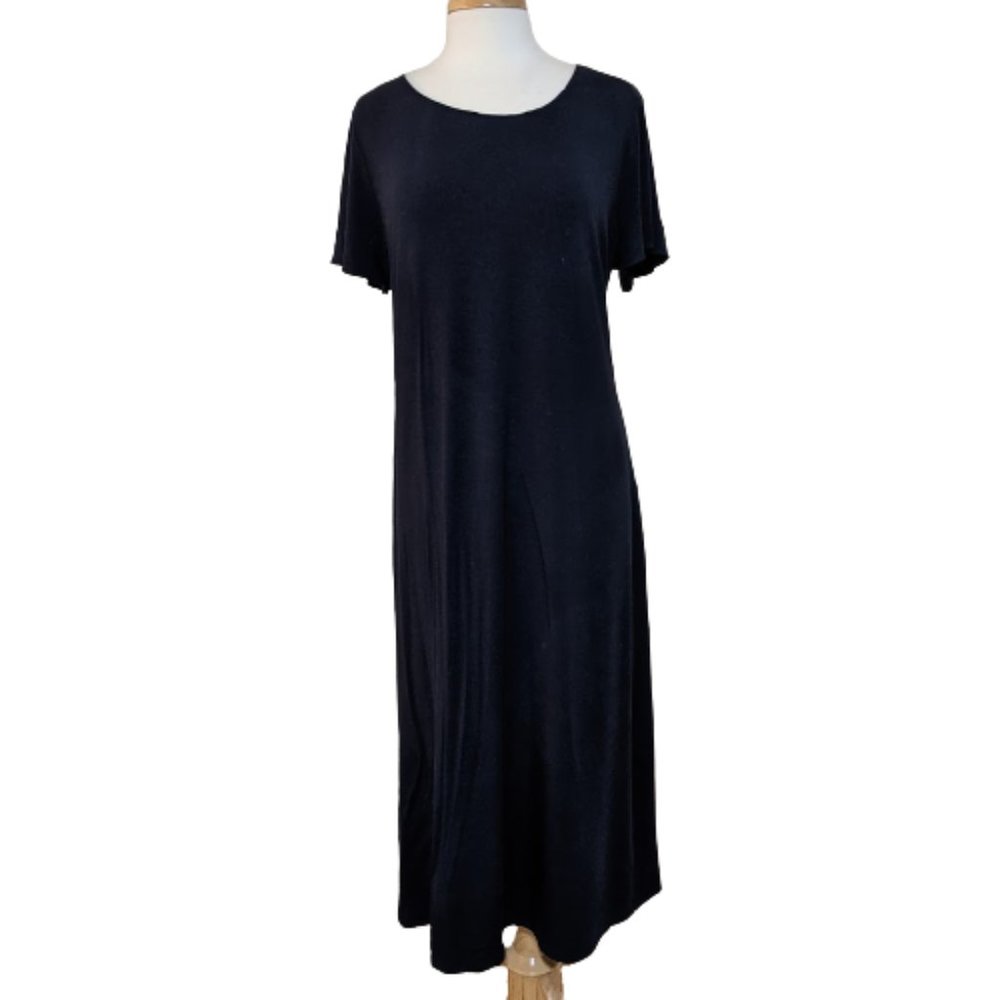 FREELANCE Black Modal Comfy Slip-on Maxi Dress 1X
